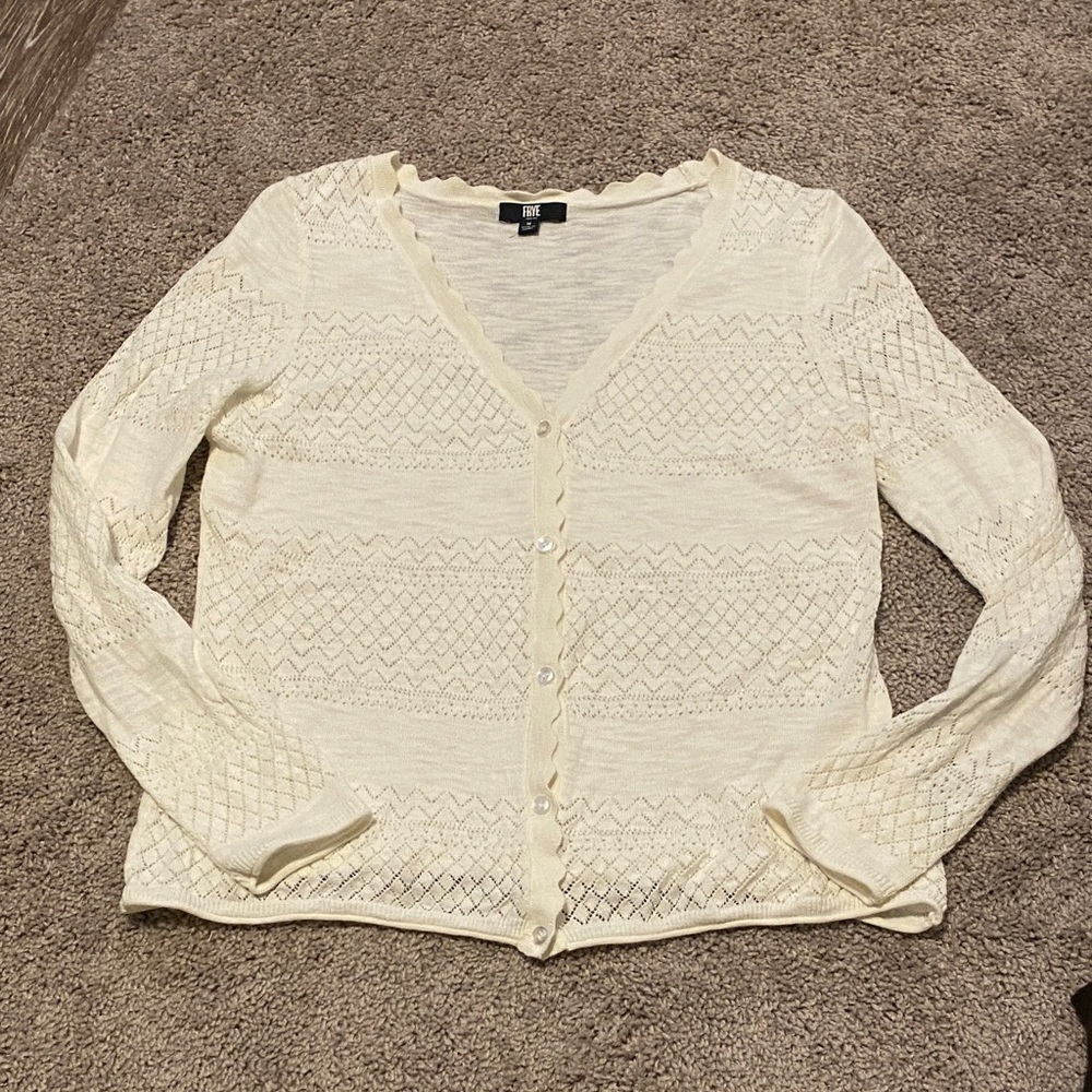 Frye Cream Knit Cardigan